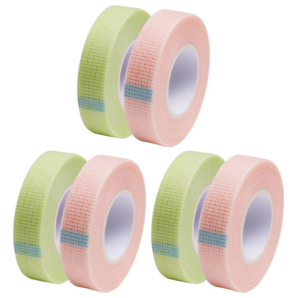 6 Rolls Eyelash Grafting Tapes Non-Woven Material Easy to Remove and Cut Perfect for Eyelash Extensions Lash Extension Tapes