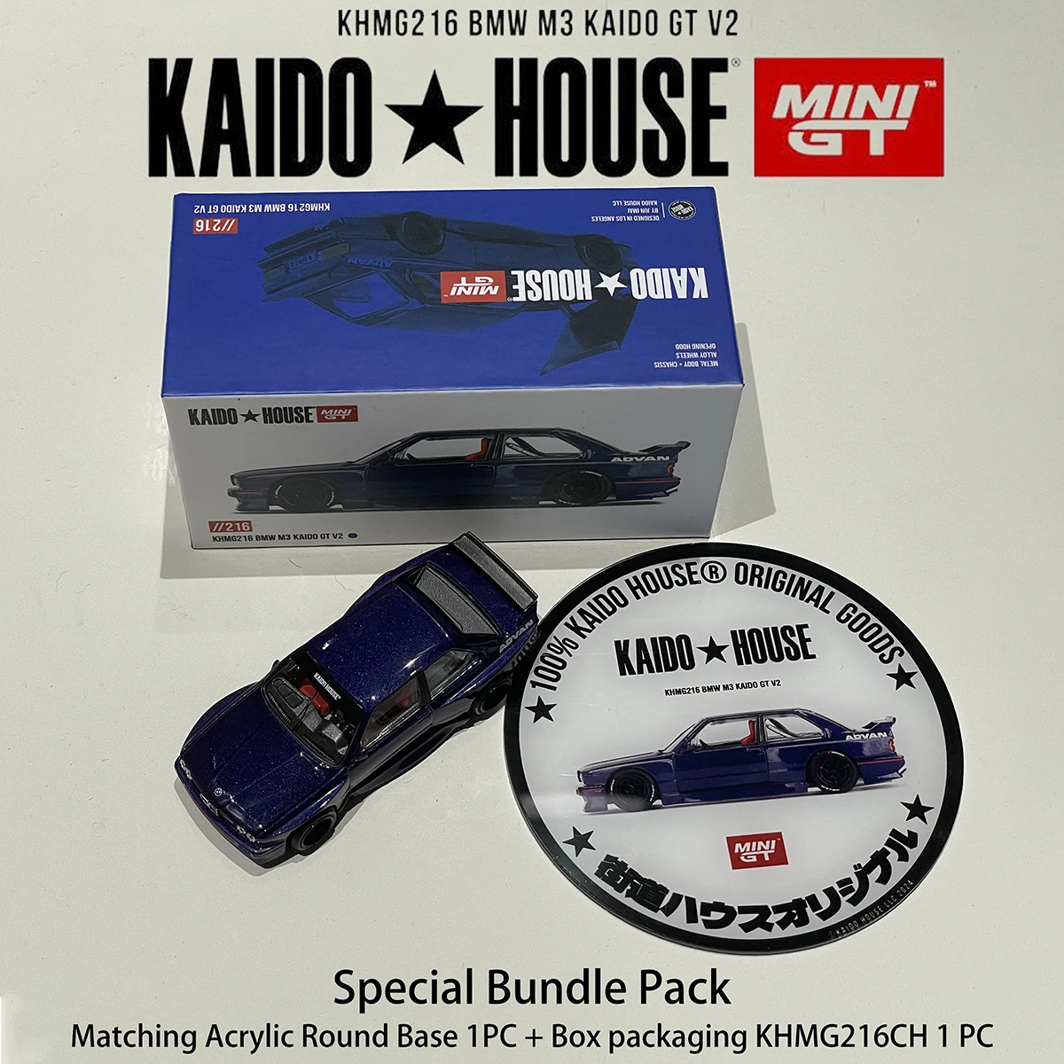 KHMG 216 1:64 BMW M3 Kaido GT V2 mit Öffnender Motorhaube Diecast-Automodell Kaido House MINIGT – Detail 4