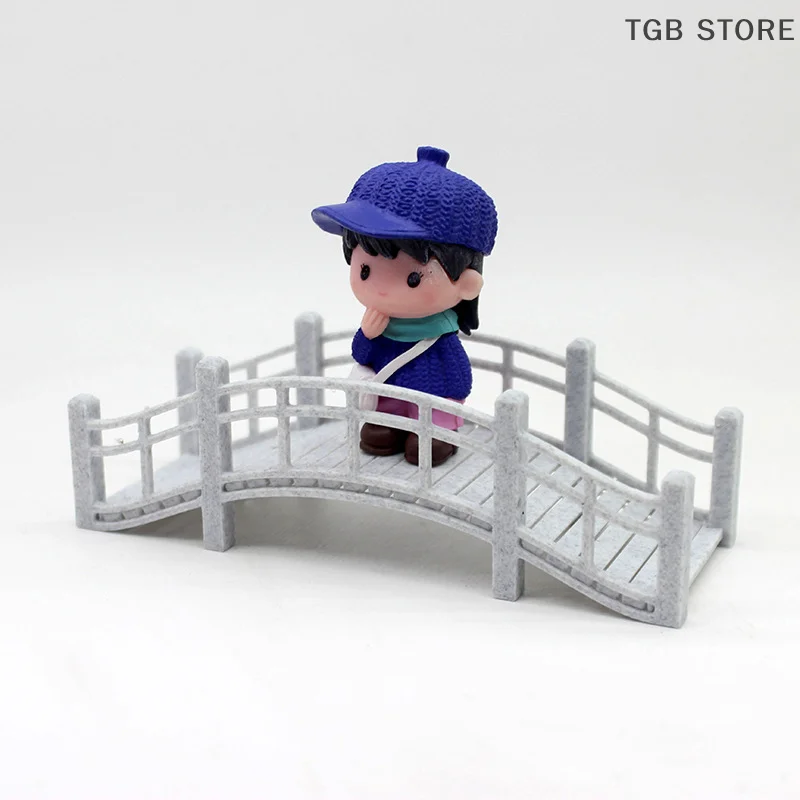 1PC Kleine Brücke Figur Fee Garten Bonsai Steingarten Lanscaping DIY Terrarium Ornamente Miniatur Für Raum Dekoration