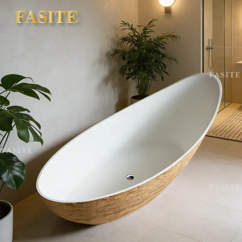 For French Retro  Granular Freestanding Bathtub Creative Shaped Concubine Tub Hotel Mansion Project Luxury