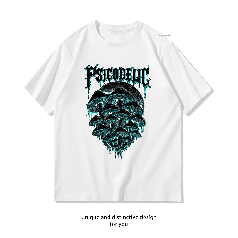 Camiseta psicodélica Dark Mushroom Grunge Goth Aesthetic para mujer y hombre, camisetas gráficas de algodón de verano, moda para adultos, Ropa informal para Hombre