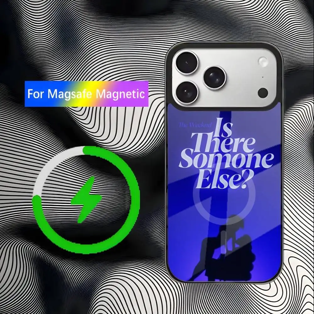 حافظة هاتف W-Weeknd XO لهاتف iPhone 17,16,15,14,13,12,11,Pro,Max,Plus,Mini,SE4,E شحن لاسلكي Magsafe مغناطيسي