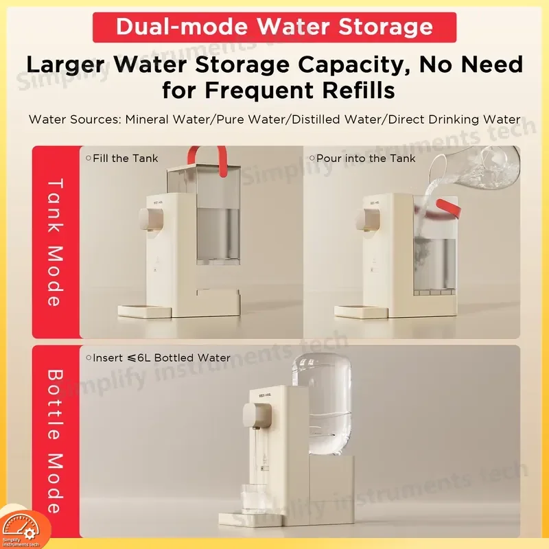 2200W Desktop Water Dispenser Instant Hot Cold Water Cooler Large Capacity Countertop Drinking for Home