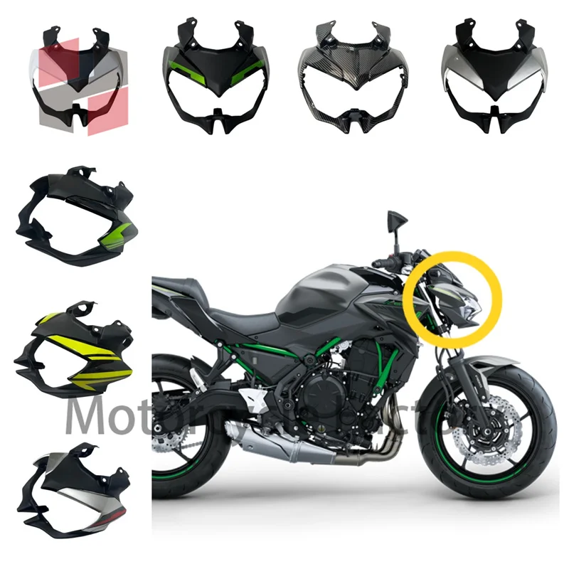 Fit Kawasaki Z650 2020 2021 2022 2023 Cupolino maschera nasale superiore staffa segnale sterzo anteriore pannello inferiore del faro
