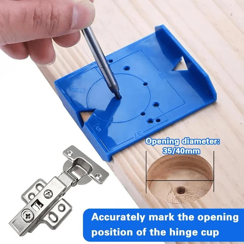 35/40mm Hinge Drilling Locator Cabinet Door Punching Positioning Ruler Template Carpentry Hinge Installation Auxiliary Tool