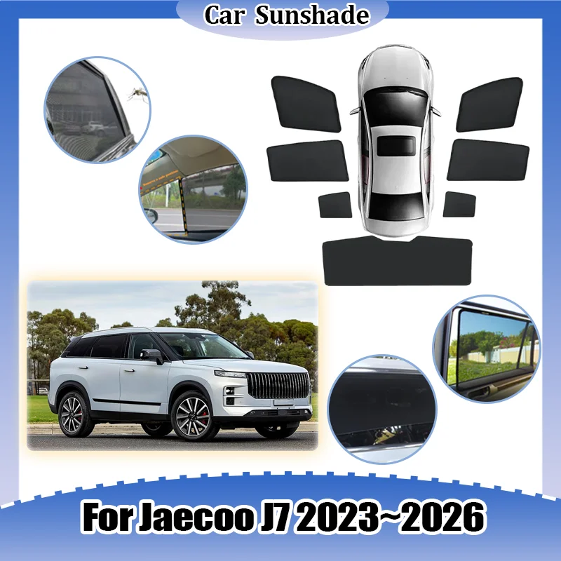

Car Mesh Sunshade For Jaecoo J7 2023 2024 2025 2026 Heat Insulation Sunshine Visor UV Protection Privacy Curtains Accessories