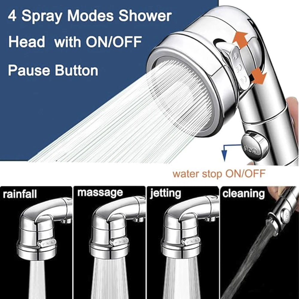 Handheld faucet water diverting shower head external rain shower head for bathroom kitchen faucet adapter three modes adjustable