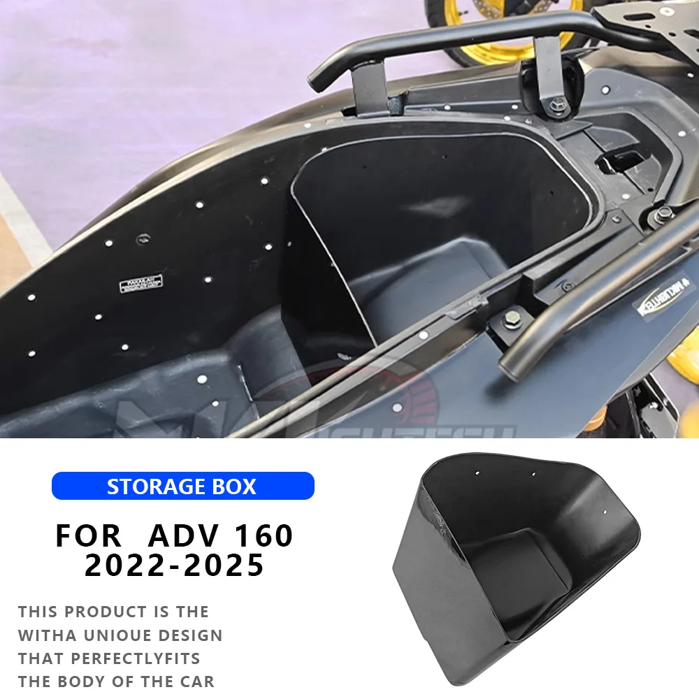 

Ящик для хранения MTKRACING для HONDA ADV 160 2022-2025, внутренний ящик для хранения мотоцикла, черные шкафчики из АБС-пластика, 3D стерео аксессуары