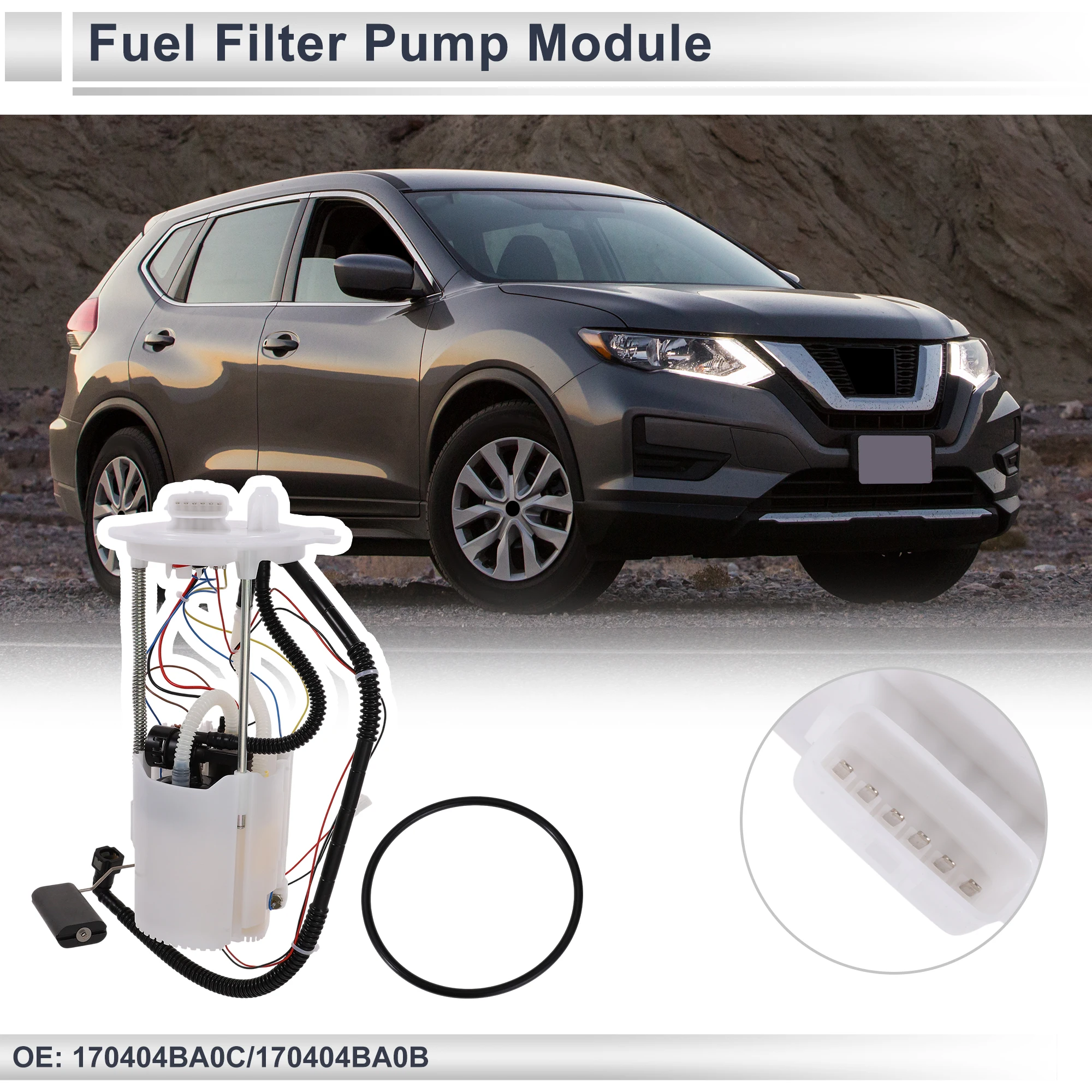 X Autohaux Electric Fuel Pump Assembly for Nissan Rogue 2014-2020 S, SL, SL/Premium, SV, SV Premium 4 Cyl 2.5L No.17040-4BA0C