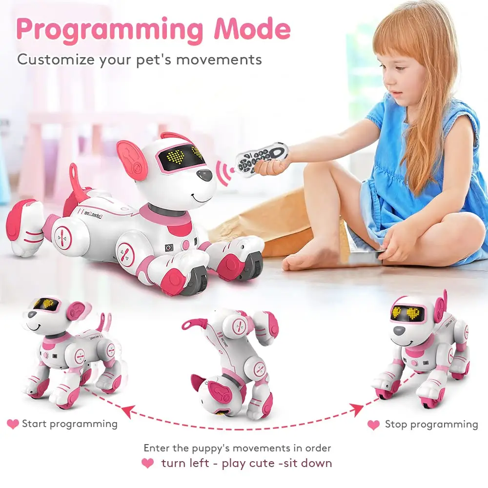 Interactive Remote Control Robot Dog Toy for Youngsters  17 Functions,  Ideal Birthday Gift for Girls Ages 3+