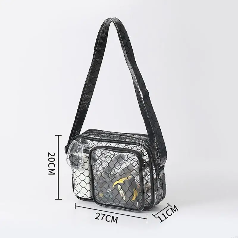 

77JB Anti static Clear PVC Tool Bag Large Shoulder Crossbody Bags for Carrying Tools