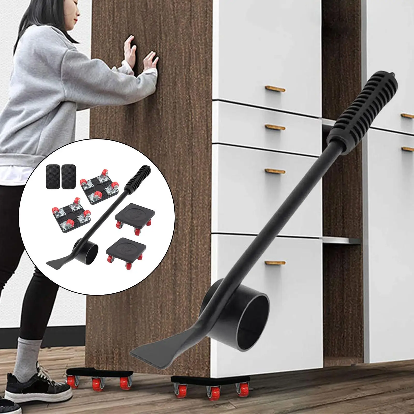 

Heavy Furniture Lifter Tool Rotatable Mover Sliders for Office Cabinet Wardrobes