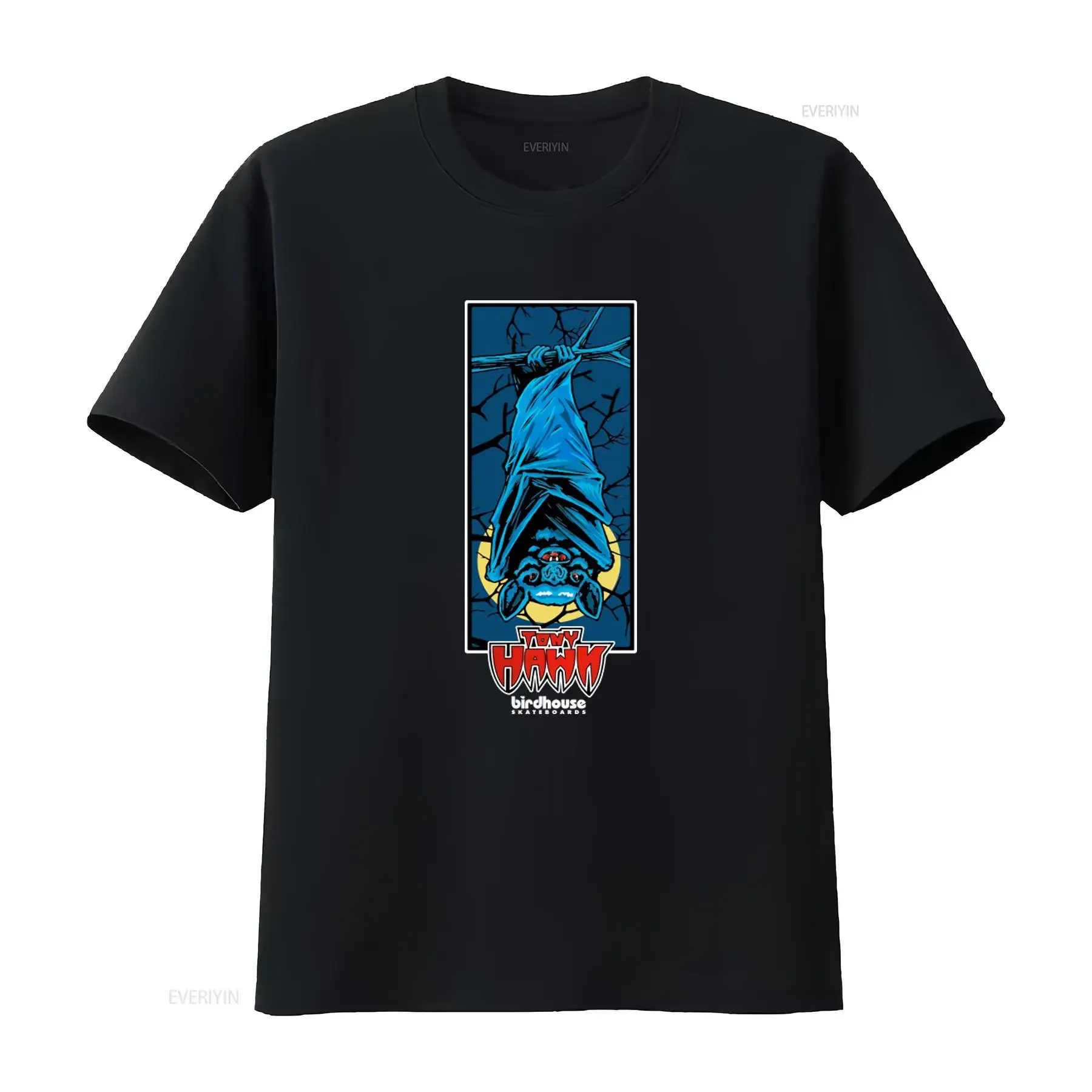 Vintage 90's Birdhouse Skateboards Bat T shirt Retro Skate Style for Men vintage Washed Stretched Soft fashion streetwear