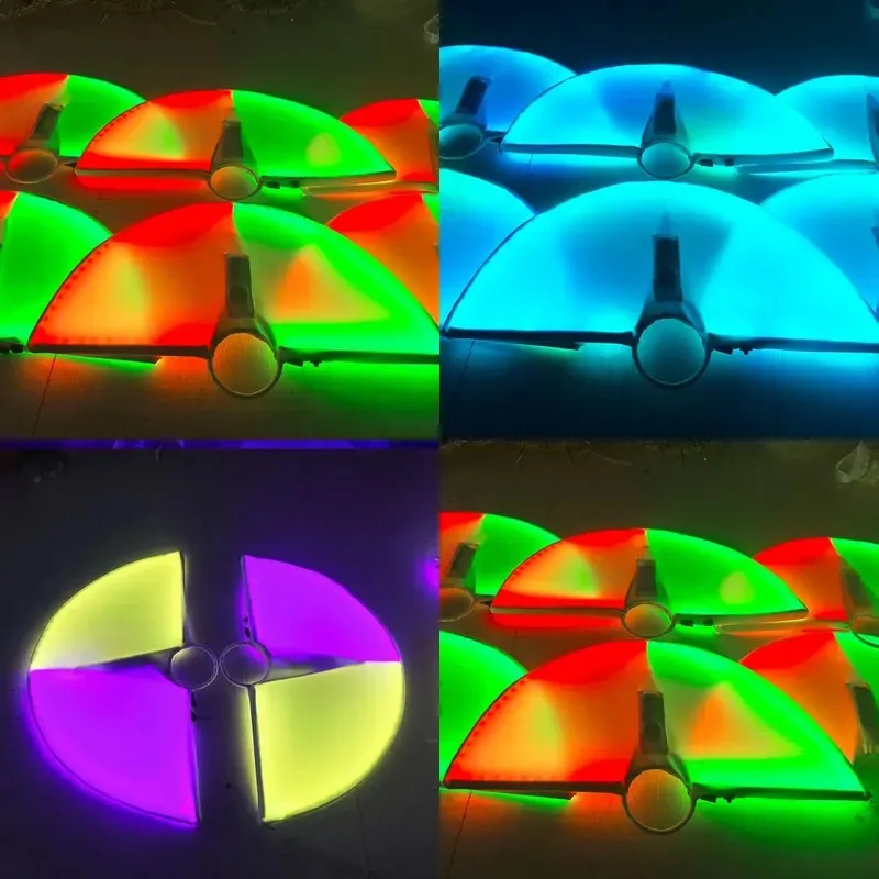 LED Luminous Moonlight Fan 433 MHz Programmed Handheld Stage Props for Performance Events and Ballroom Dances