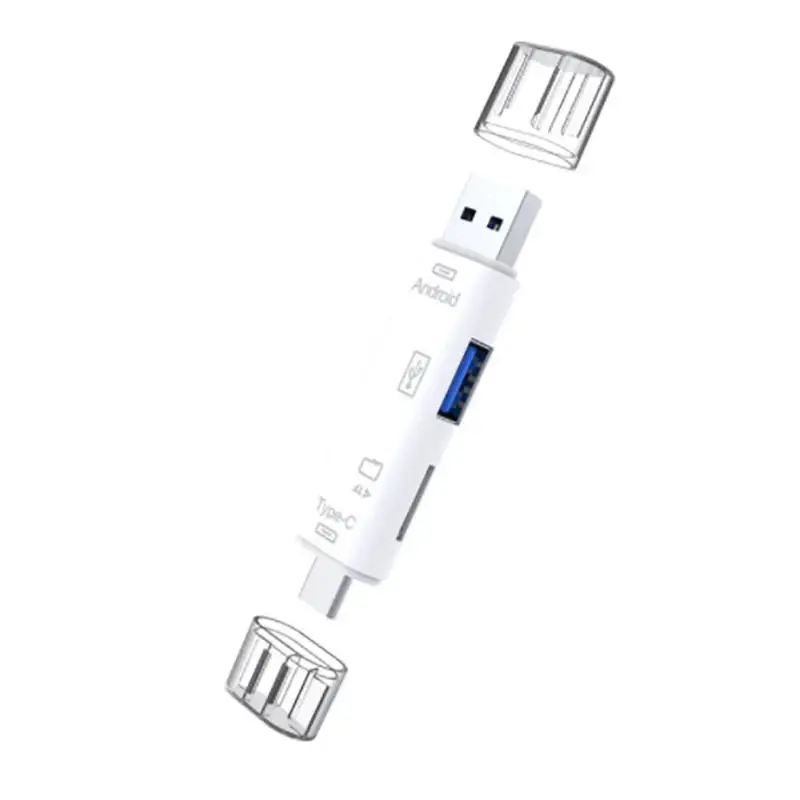 Transmetteur de données 5 en 1, micro USB 2.0, USB 3.0, type-c, adaptateur convertisseur, lecteur flash TF, lecteur de carte, accessoires de téléphone