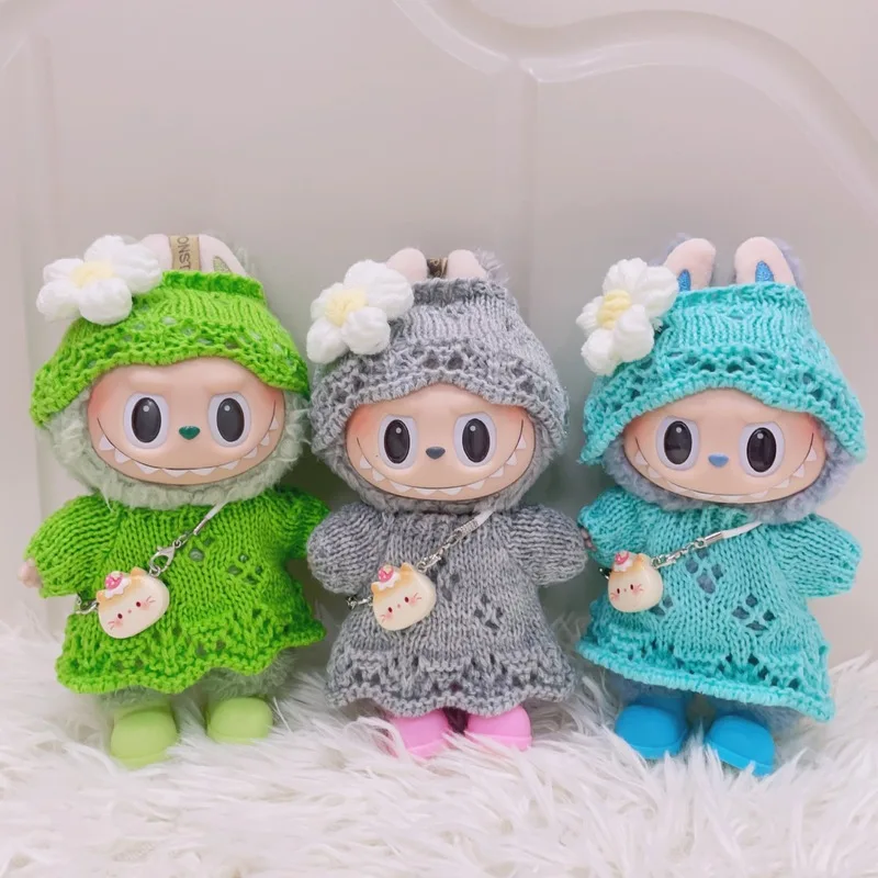 

For/Cloth Labubu 4.0 Heart Code Series Doll Clothes Handmade Hook Weaving Cute Dress Mini Decorative Bag Shoes