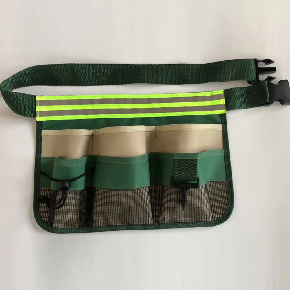 

Portable 600D Oxford Cloth Multi-functional Tool Bags Garden Belt Light Green Adjustable Buckle Multiple Pockets Construction