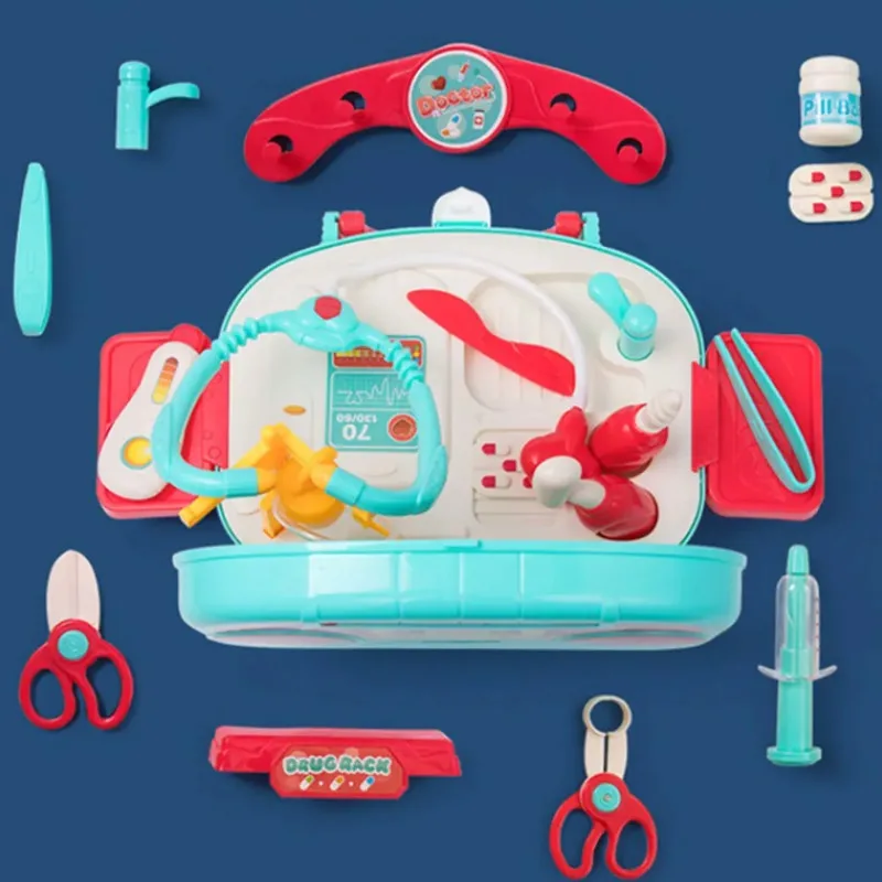 16 pièces/ensemble accessoires de médecin de Simulation kdis Kit d'outils médicaux lumière électrique musique stéthoscope thermomètre ensemble jouer maison jouet