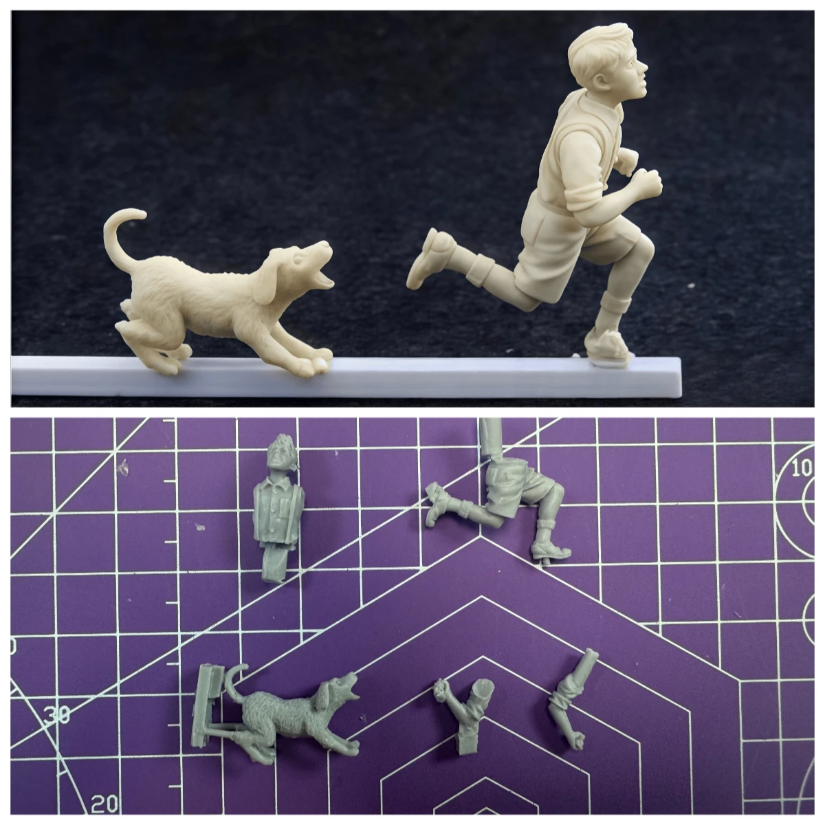

1:35 Resin Model Assembly Kit, GK, Children and Pet Dogs, Unpainted, Need To Be Assembled