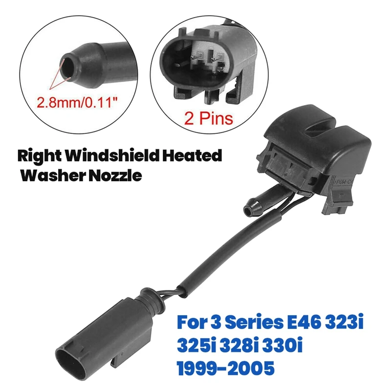 Vordere rechte Windschutz scheibe beheizte Unter leg scheibe Sprüh düse Jet 1999 für-bmw 3er e46 323i 325i 328i 330i 2000-2007