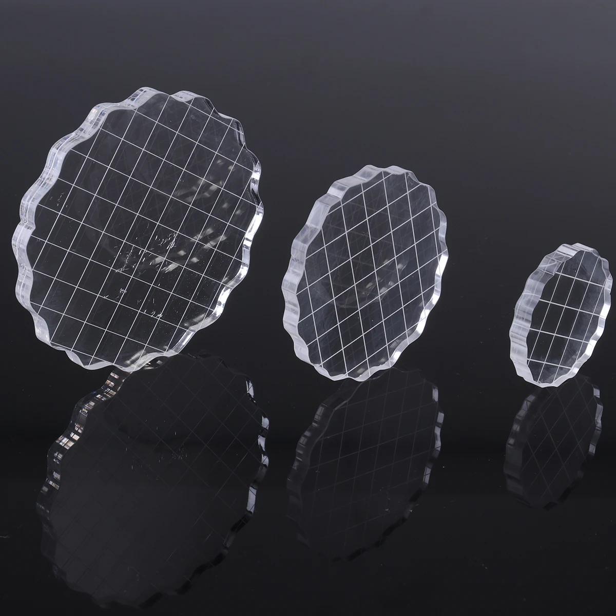 

3Pcs Acrylic Clear Stamping Blocks Set with Grid Essential Stamping Tools for Scrapbooking Crafts Making
