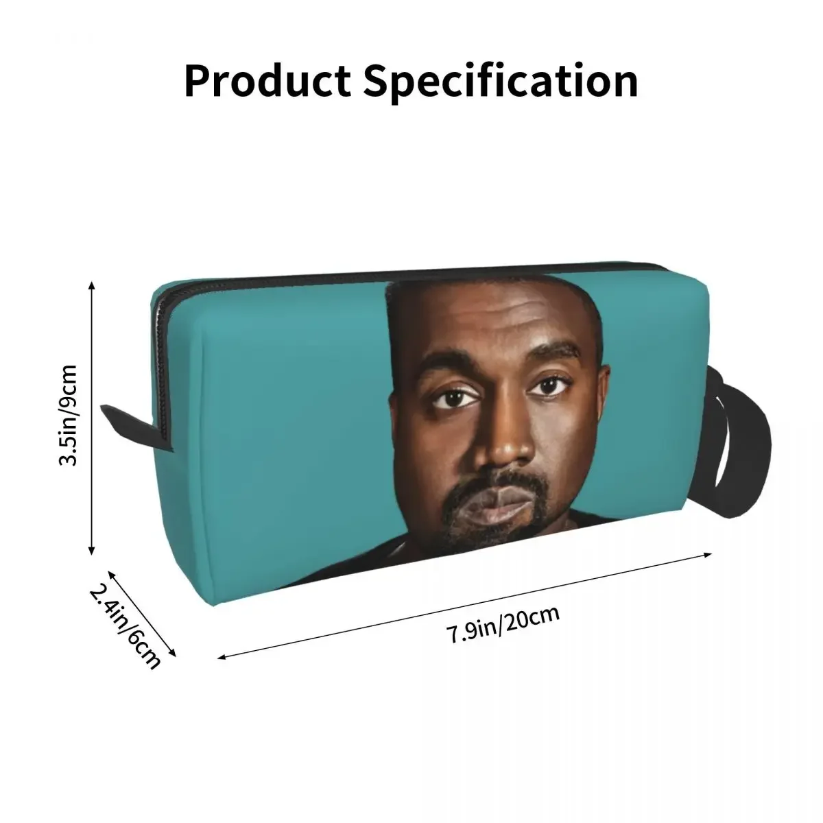 Bolsa de maquillaje divertida Kanye West Meme para mujer, organizador de cosméticos de viaje, rapero de moda, productor de música, bolsas de aseo de almacenamiento