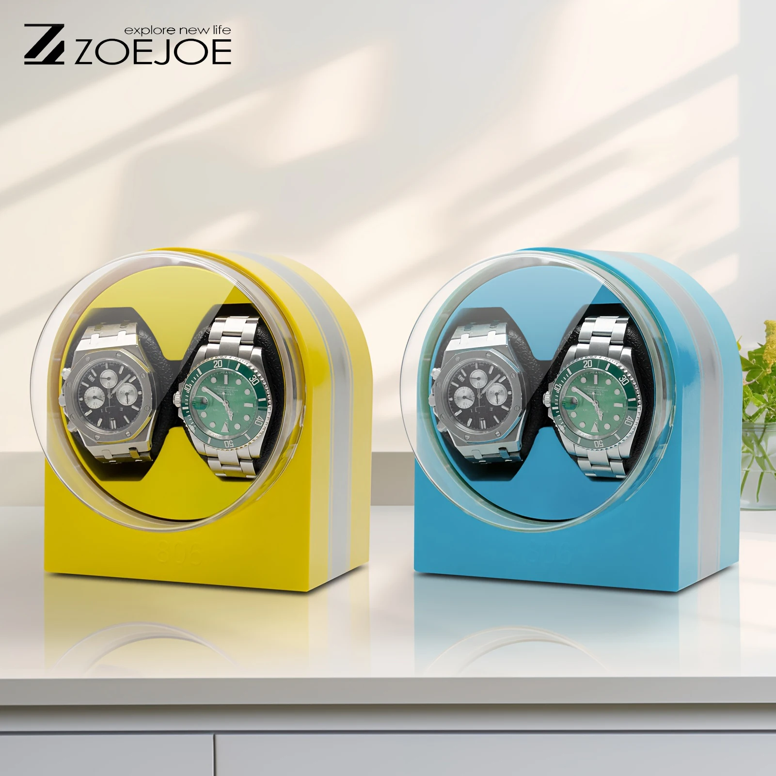

ZOEJOE Watch Winder 2 Slot Usb Cable Quiet Motor Watch Storage Case Fit Men's and Women's Watches Birthday Gifts For Friends