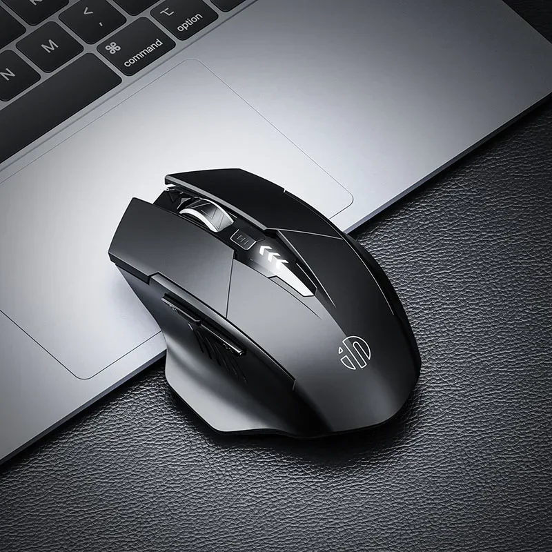 Inical F1 Mouse komputer, tetikus nirkabel 2.4G 500mAh ergonomis dapat diisi ulang daya untuk kantor rumah Laptop senyap Komputer Desktop Universal