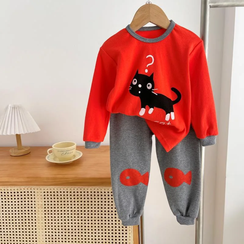 Spring Autumn Cotton Kids Pajama Sets Soft Cotton Cartoon Kids Pijama For Girl Boys Clothes Set 2-7Y Children Clothes Set  789