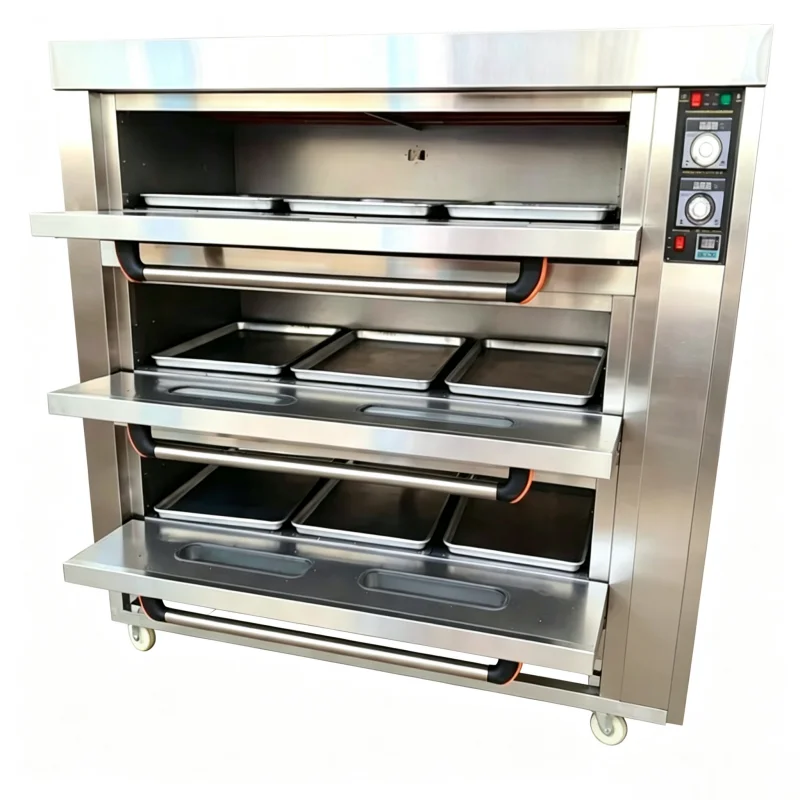 Industrial Electric Baking Oven Commercial 3 Deck Bread Cake Baking Oven / Big Gas Oven For Bakery Catering Baking Equipment