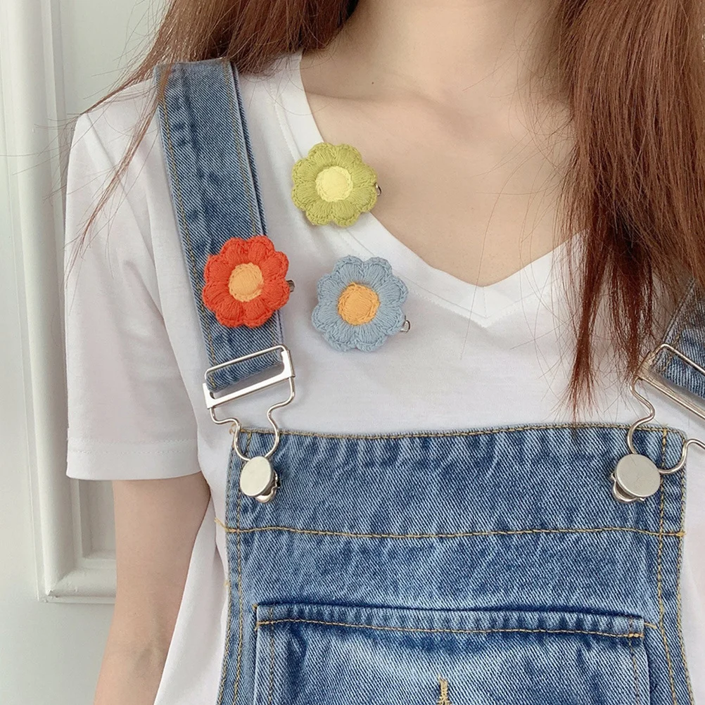 

6pcs Flower Hairpin Brooch Set Felt Decorative Pins For Clothes Accessories Women Lightweight Portable Party Wedding