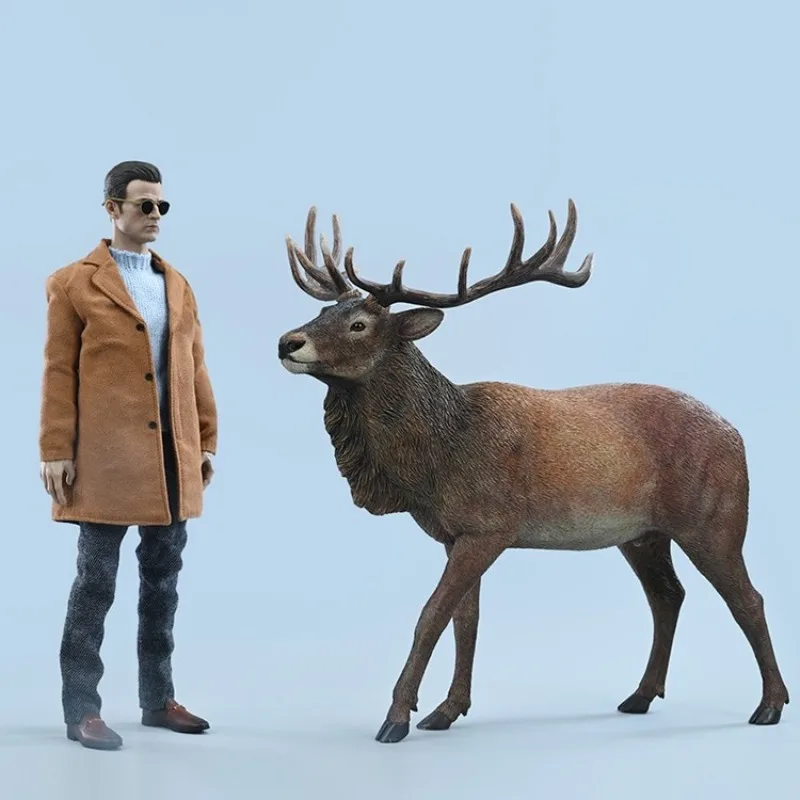 Reindeer model, horned deer simulation, wild animal peripheral figures, trendy dolls, home ornaments