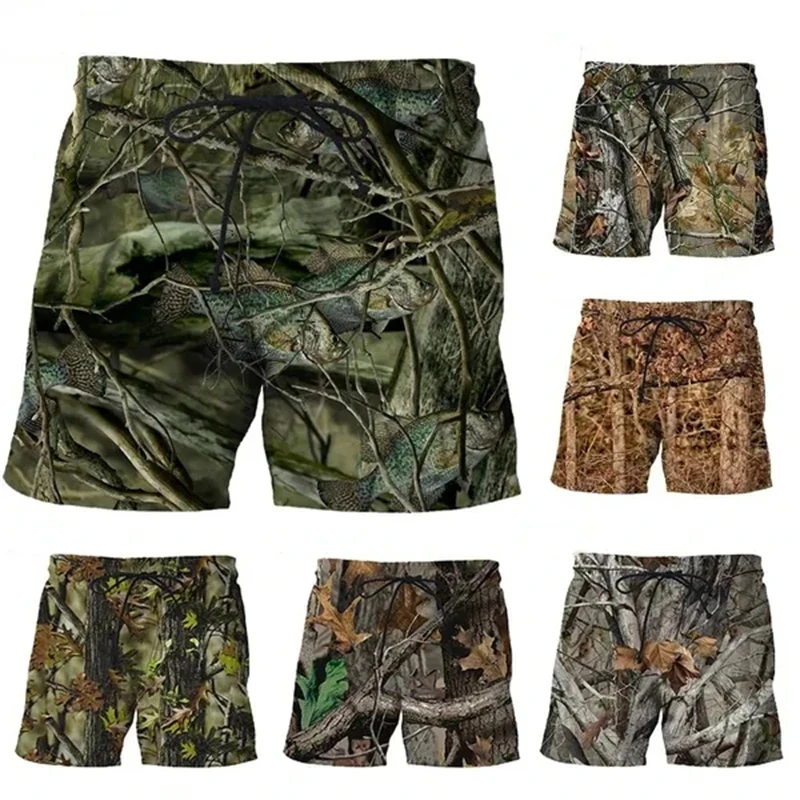 Summer 3d Camouflage Print Men\'s Shorts Fashion Personality Cool Natural Scenery Beach Shorts 2024 Oversized Swimming Trunks 4XL