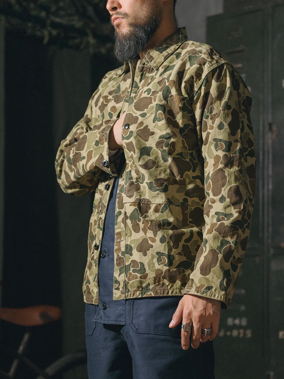 Rugged Bronson 1944 Pattern Duck Hunter Camo Jacket Vintage Men\'s Work Outerwear