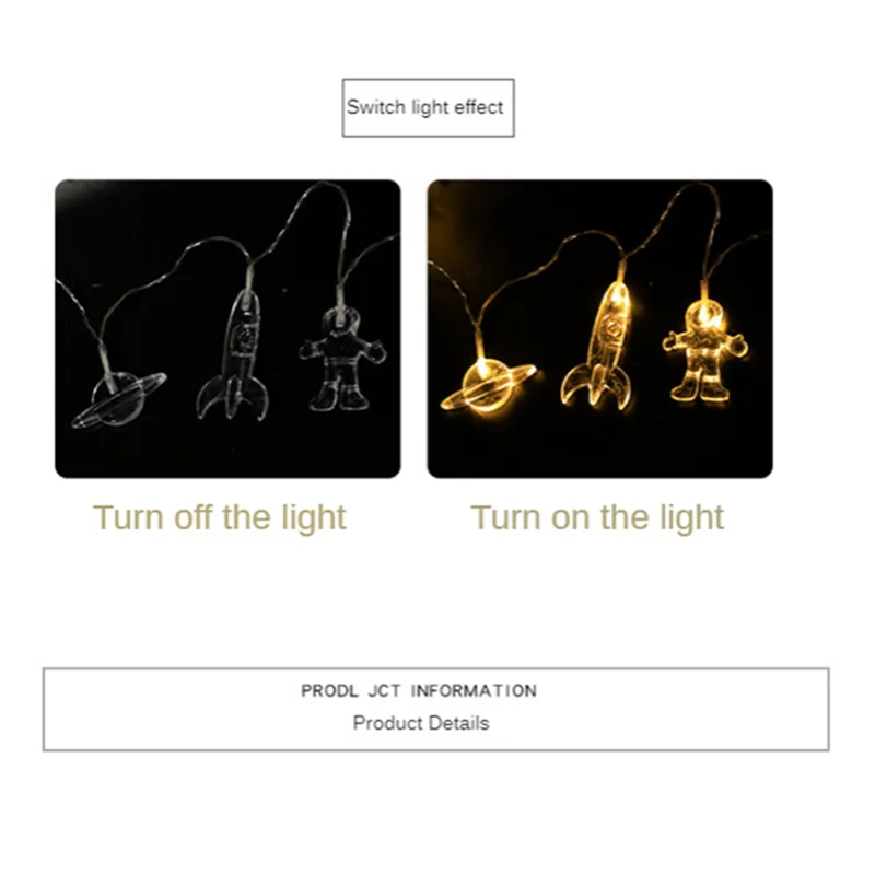 AB42-LED Light String Spaceman Universe Burst Planet Children Halloween Light String, 6M 40 Lights