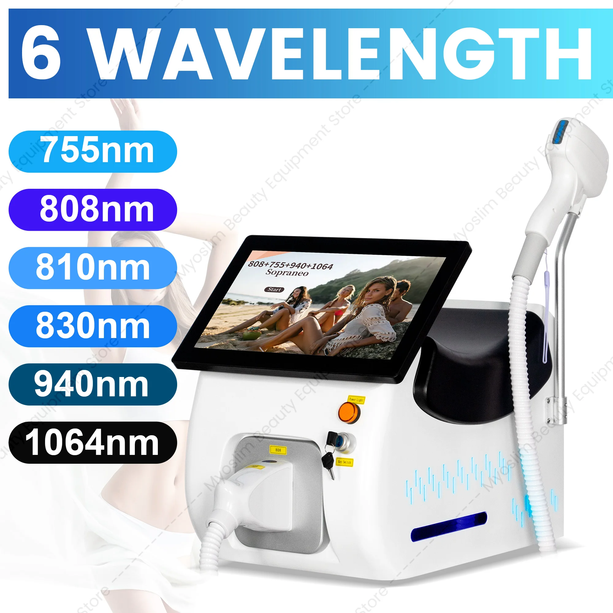 NEW  5000W FAC 10 Bars  Portable Soprano Diode Laser  Hair Removal Machine CE/ROHS Certified Alexandrite Permanent Hair