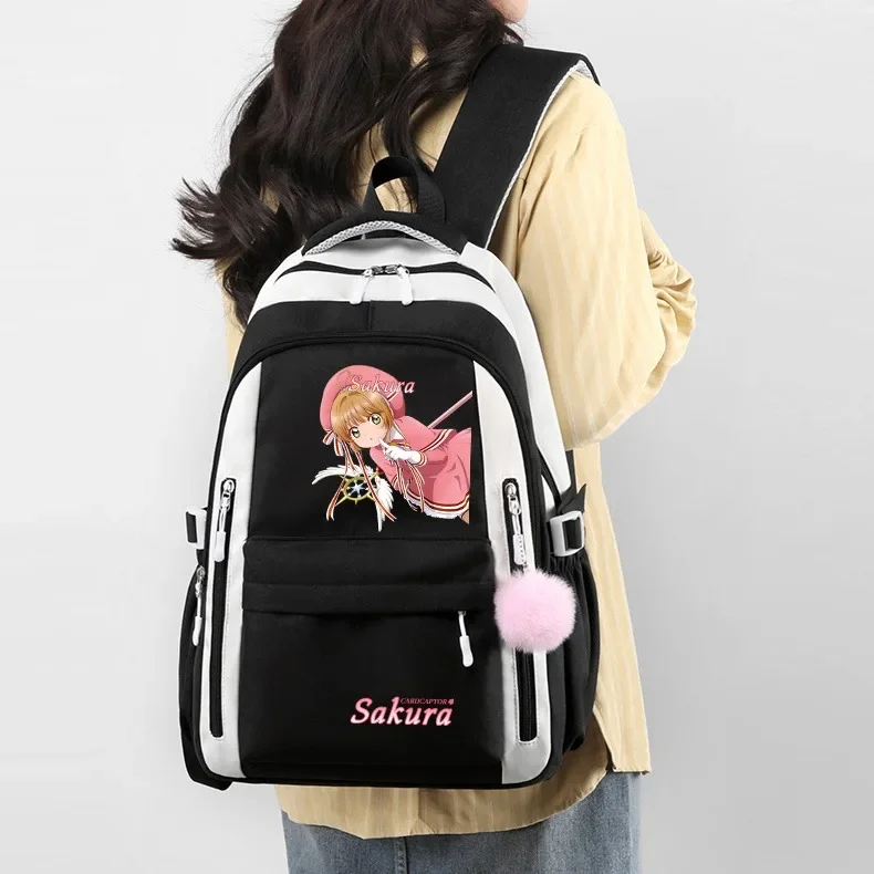 Breathable mesh, Black Blue Pink Purple, Card Captor Sakura , Kadokyaputa Sakura, School Bags, Anime Backpacks Girls Boys