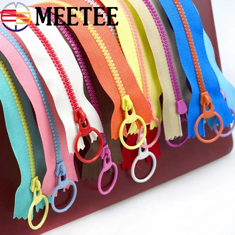 5/10Pcs Meetee 15-40cm 3# Close-end Resin Zippers Decorative Zips for Bag Pocket Zip Repair Kit DIY Garment Sewing Accessories