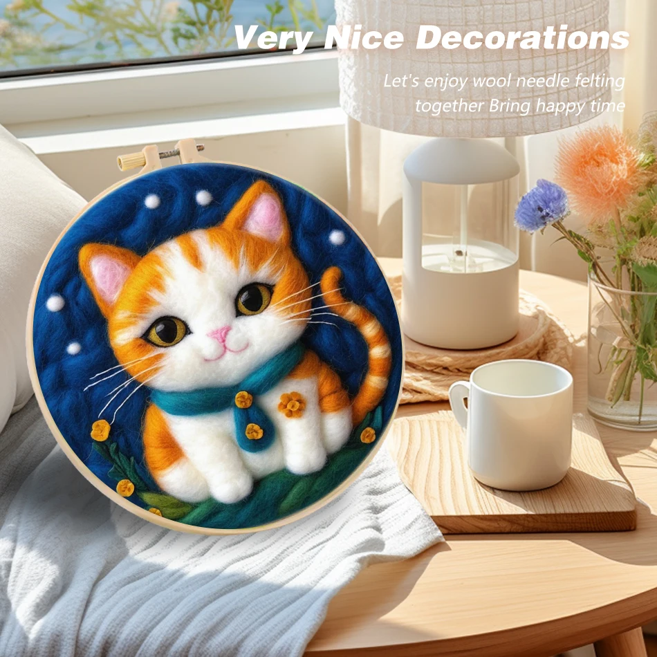 CHENISTORY 고양이 양모 페인팅 키트 성인용 자 - Embroidery For Beginners 리뷰 및 가격