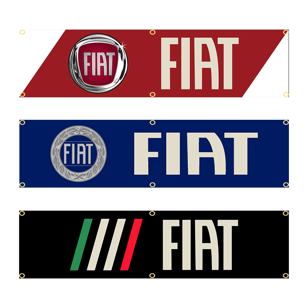 

60X240cm Fiats Banner Flag Polyester Printed Garage or Outdoor Decoration Tapestry