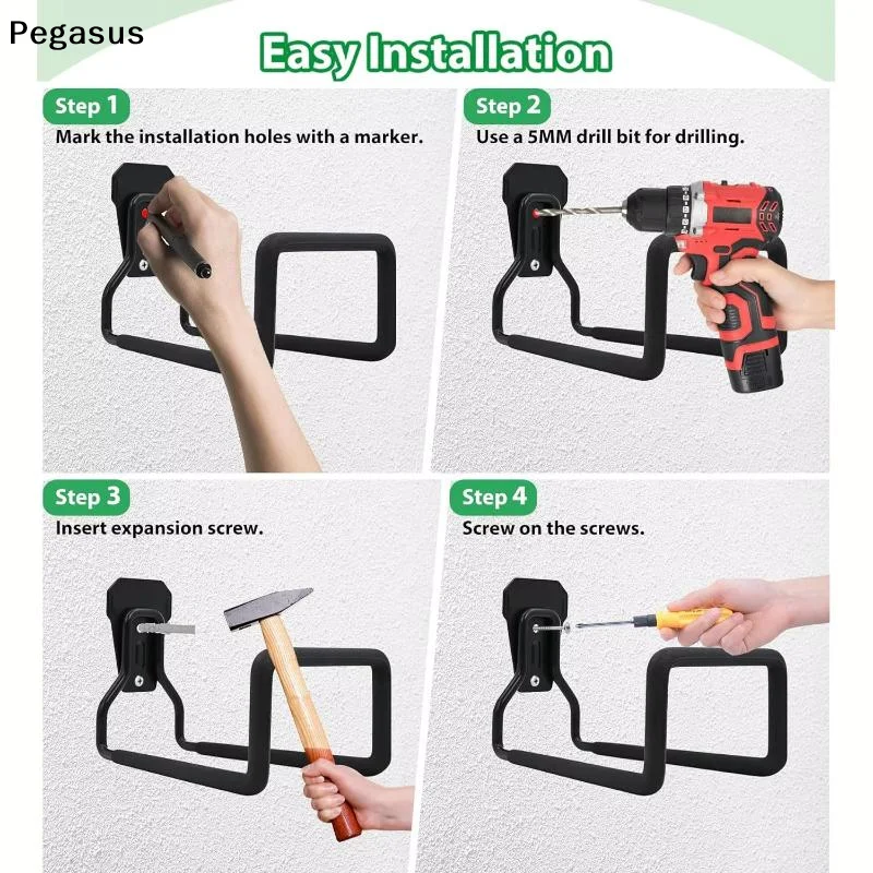 [S]1 Pack Heavy Duty Garden Hose Holder Wall Mounted Metal Hook for Outdoor Yard Porch Indoor Garage Storage Use
