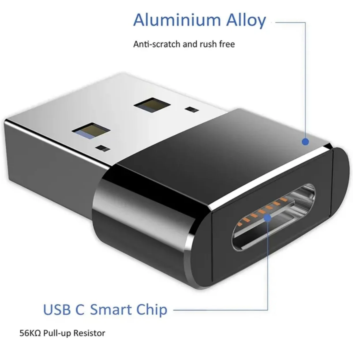 2.0 Type-C OTG USB zu USB-C Adapter Langlebige Metallkonstruktion Universelle Kompatibilität für iPhone iPad Samsung S23 IWatch AirPods – Detail 7