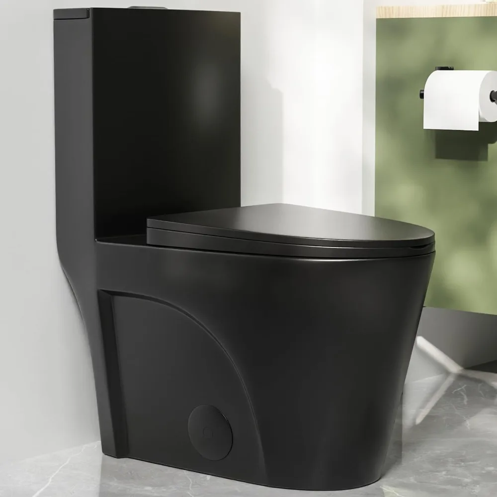 

Elongated One Piece Toilet,17.32''Comfortable Seat Height ADA Toilet with Soft Close Seat,Dual Flush Toilet with High Efficiency