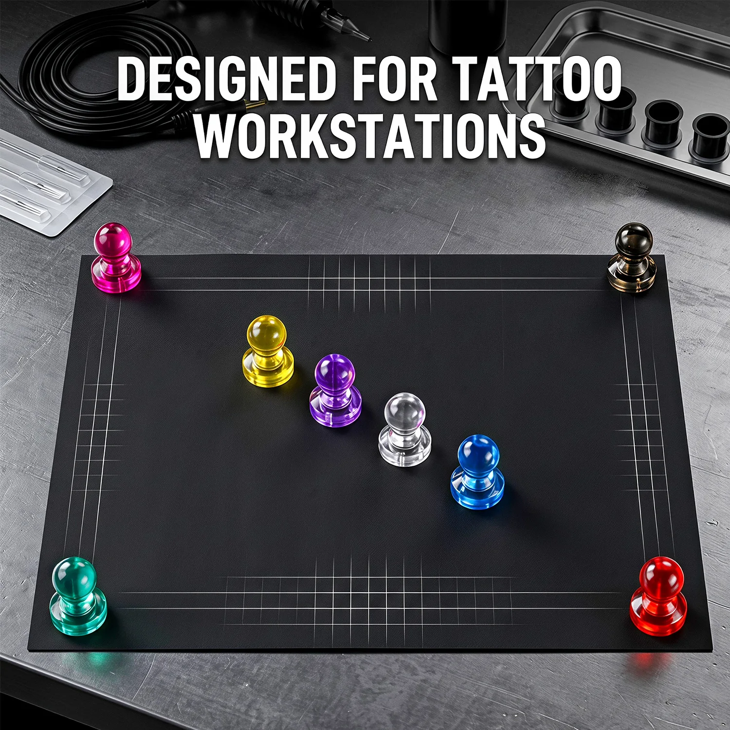 Colorful Acrylic Magnetic Tattoo Push Pin Strong Magnet Tattoo Drawing Paper Fixer Multi Color Magnetic Thumbtack For Tattoo