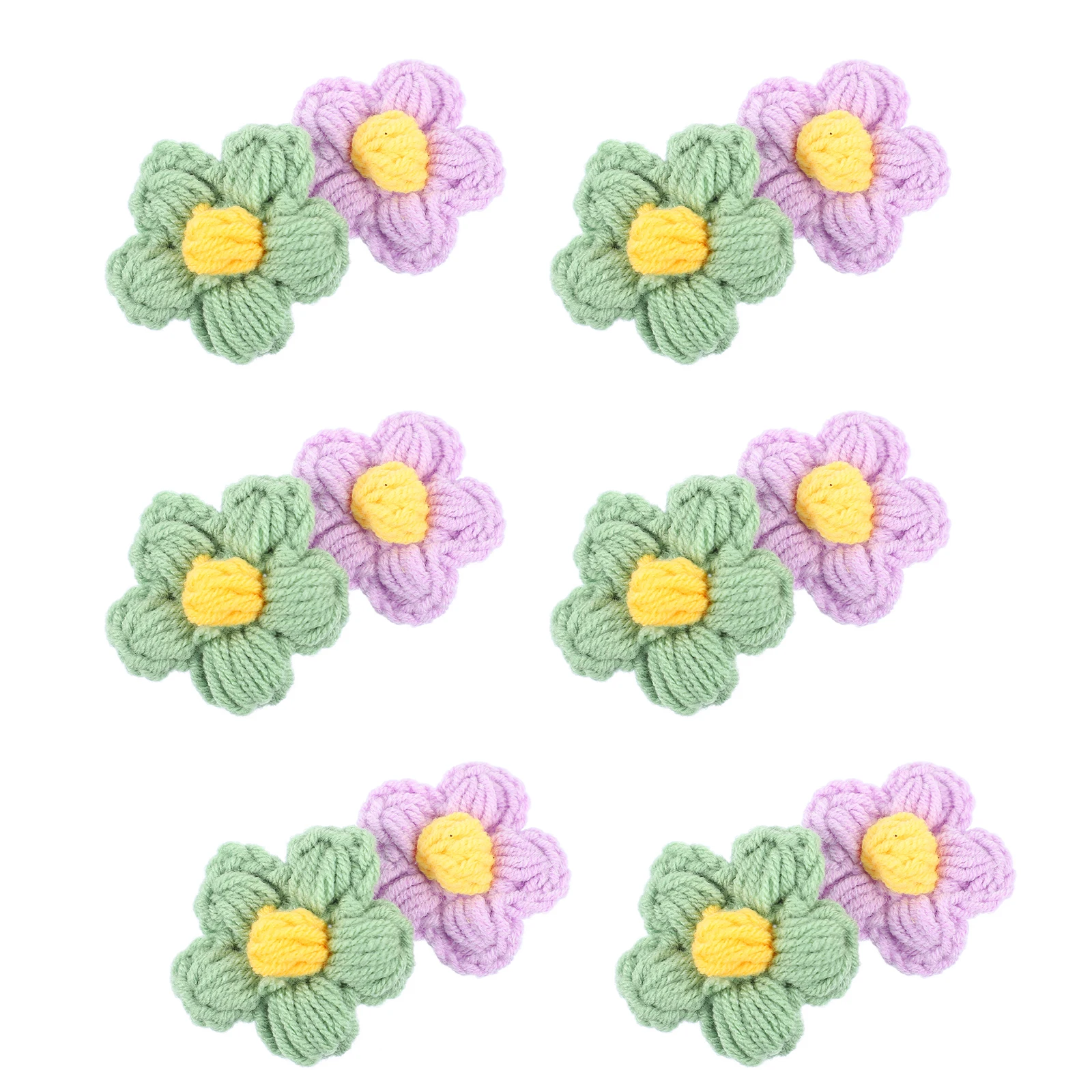 12 قطعة دبوس الشعر بروش الديكور الكروشيه نفخة زهرة DIY بها بنفسك الأزهار الملابس والاكسسوارات للتنانير أكياس DIY بها بنفسك زهرة الديكورات