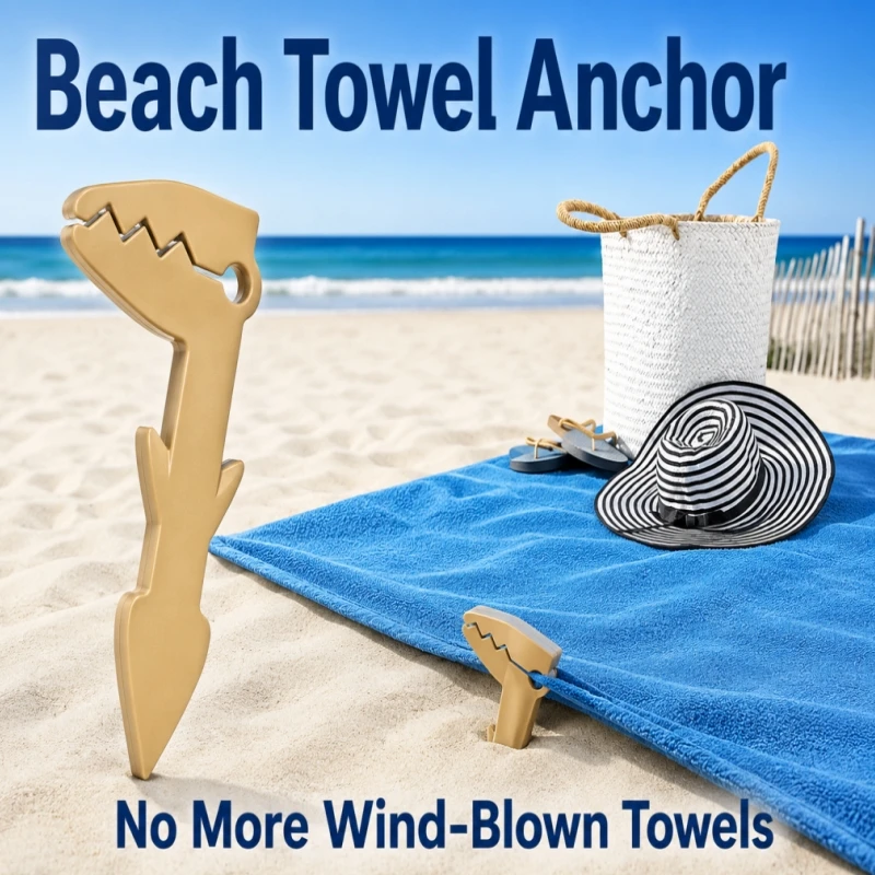 4pcs Windproof Beach Towel Anchors, Sand Stakes for Securing Towels, Blankets and Mats, Easy-to-Use Outdoor Beach Clips