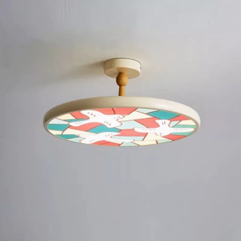 غرفة نوم الرياح الكريمية في العصور الوسطى، ضوء السقف الفرنسي، كارتون حمامة السلام، غرفة النوم الرئيسية، ضوء غرفة الدراسة، عين غرفة الأطفال #1