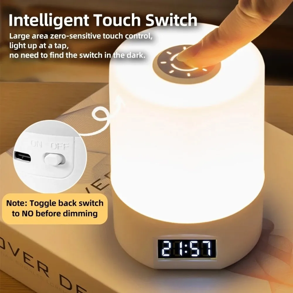 Lâmpada de mesa led regulável com economia de energia, controle de toque, controle remoto, luz noturna, carregamento usb, três cores, lâmpada de cabeceira, leitura