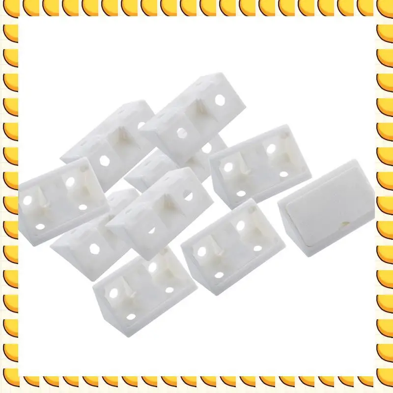 

BAAU Furniture Cabinet Fastener Corner Braces Angle Brackets White 50Pcs