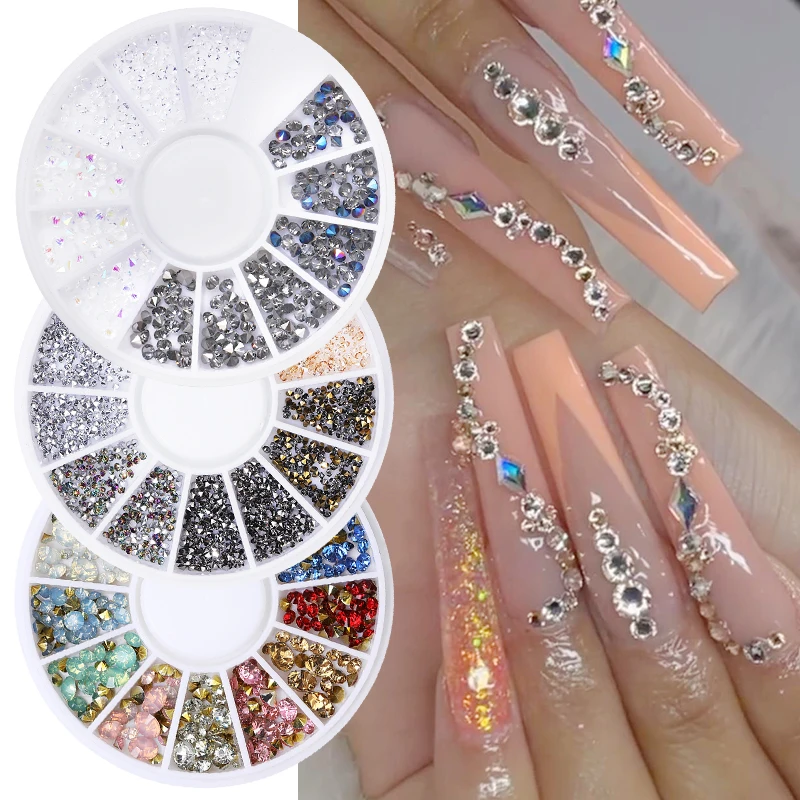 Nail Rhinestone Small Irregular Beads Mixed Color Stone Manicuring 3D Nail Art Decoration In Wheel Nails Accessories Manicures